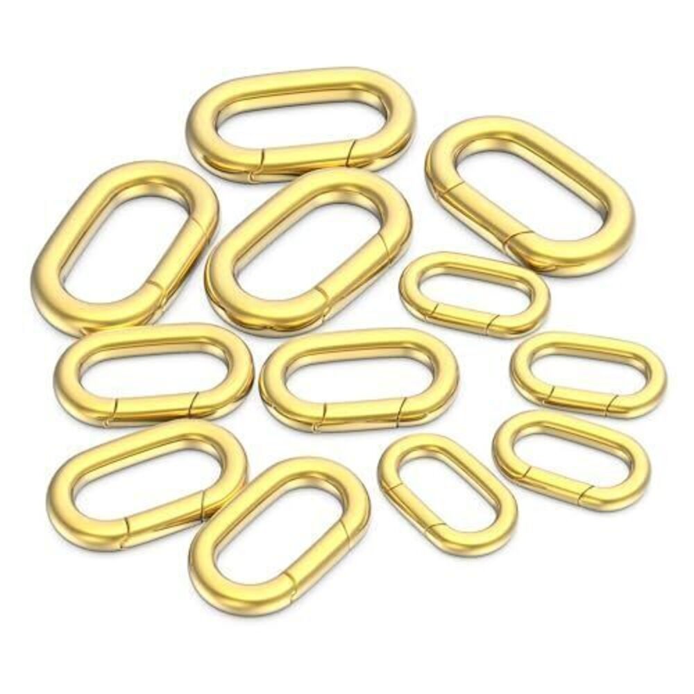 3304 12Pcs Carabiner Clip Pendant Clasps – 18K Gold Necklace Clasp